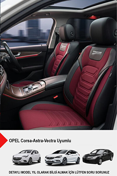 GM-DESIGN غطاء مقعد السيارة الفاخر من سلسلة التيتانيوم (متوافق مع OPEL Corsa-...