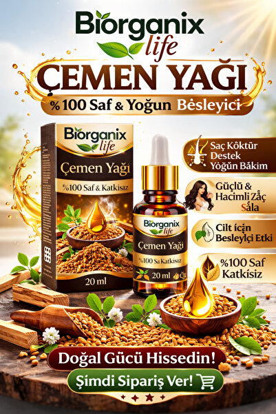 BİORGANİX Life Çemen Yağı 20 ml – %100 Saf & Yoğun Besleyici Güç!