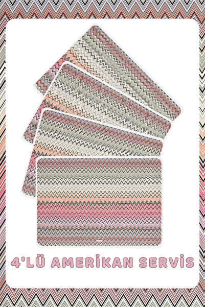 The Grade Podmetač Set od 4 zigzag uzorka Otporno na fleke Podmetač Dekoracij...
