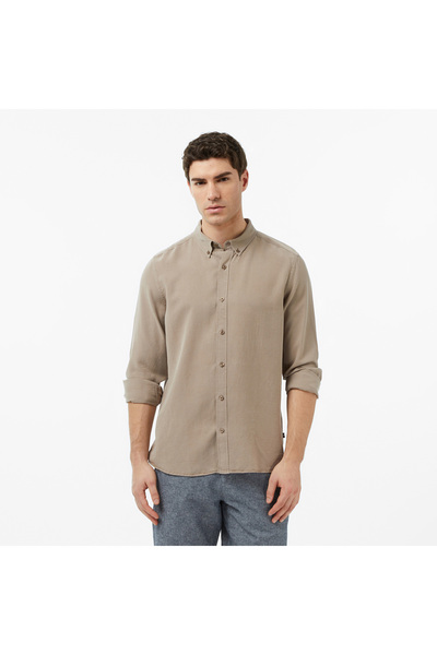 Nautica Erkek Bej Regular Fit Gömlek