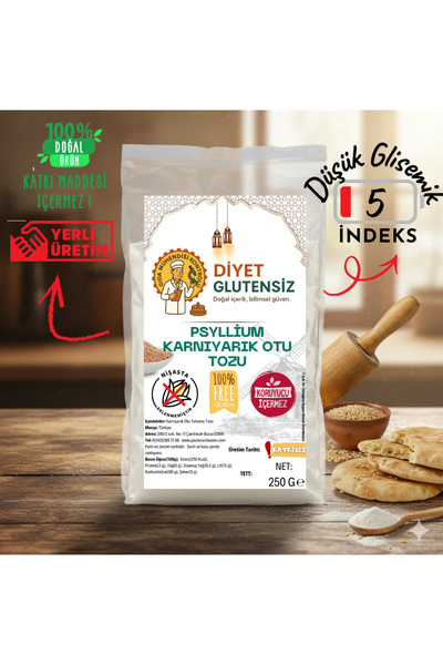 Diyet Glutensiz Karnıyarık Otu Tozu (Psyllium) 250 g