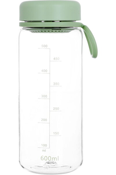 Generic زجاجة سيف سو البلاستيكية، مع غطاء ومصفاة، 600 مل - أخضر