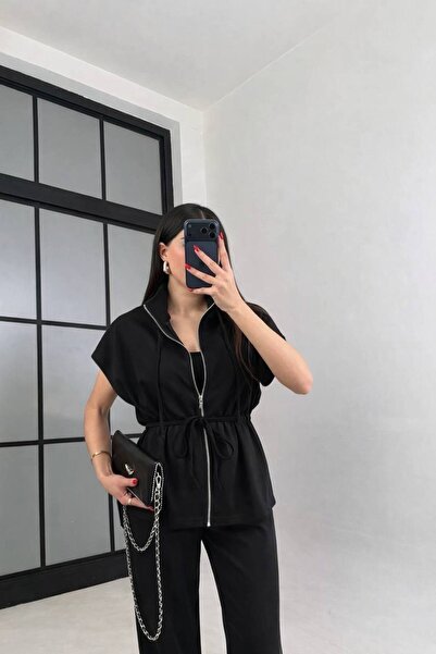 ÇEÇİM Γυναικεία Λεπτομέρεια με φερμουάρ Beli Με δέσιμο Σετ NSA-58089