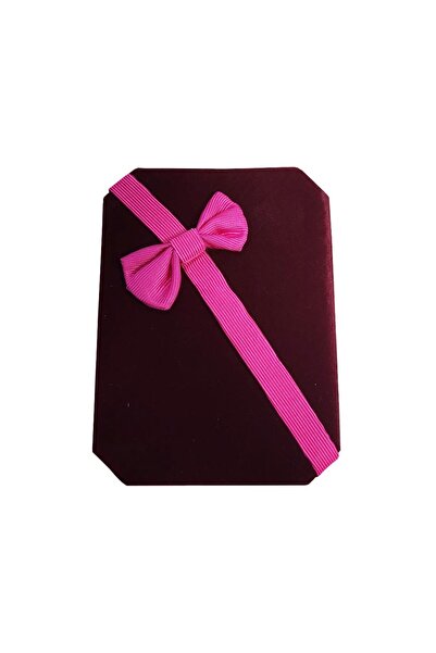 Flippy Jewelry Box, Flippy, Burgundy Velvet Exterior with Pink Bow, for Speci...