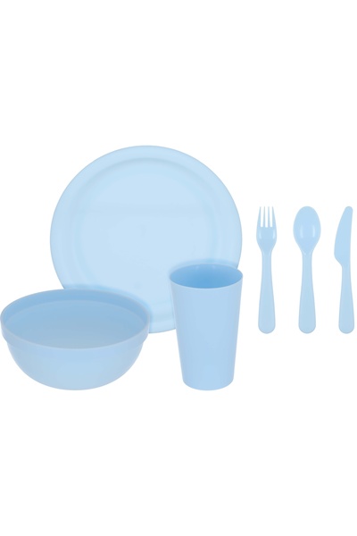 Generic Al Saif Gallery Plastic Serving Set for Children, 18 Pieces - Blue