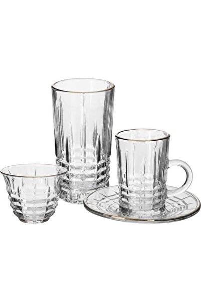 Generic طقم تقديم الشاي والقهوة من معرض السيف، 30 قطعة - شفاف