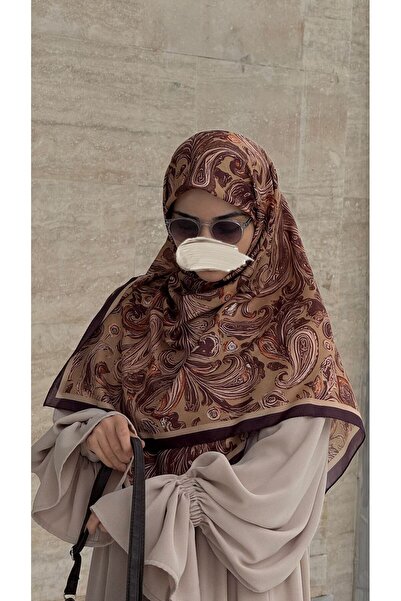 Qalortex Scarf Cotton Soft Azalea Pattern Scarf-Purple