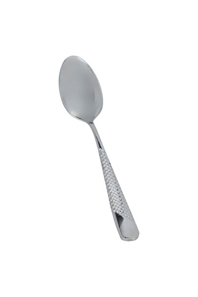 Generic Al Saif Gallery steel tea spoon set, engraved, 6 pieces - silver