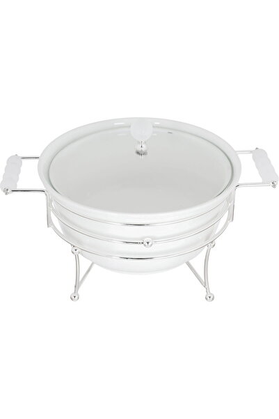 Generic سخان شوربة سيراميك وهج الماسا، 12 بوصة، دائري، قاعدة - أبيض فضي