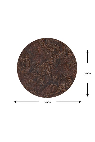 PALS TEKSTİL Leather American Placemat / 1 Piece / Supla / Placemats / 34X34 Round