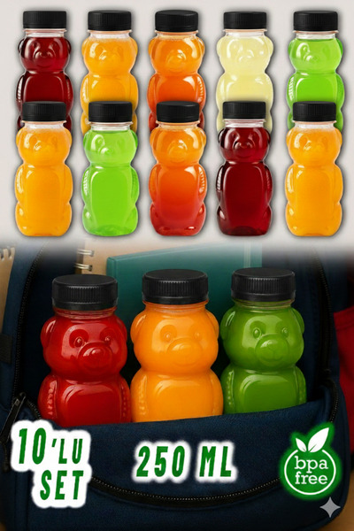 Ezupack زجاجة AYICIK PET للمدرسة والنزهات، عصير الفواكه، سموثي، ديتوكس، زنجبي...