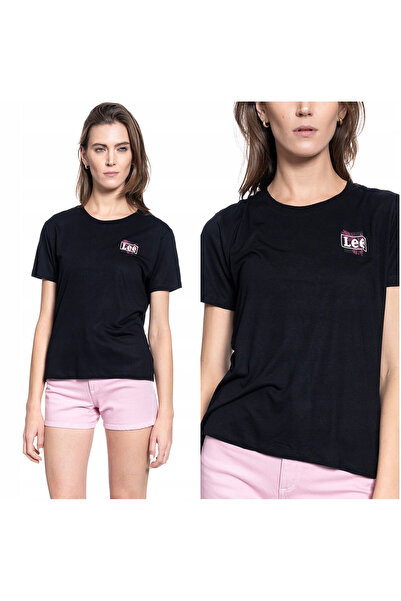 Lee Tricou Dama, Lee, Croiala Relaxata, Croi Relaxat, 100% Vascoza, Negru, Ma...
