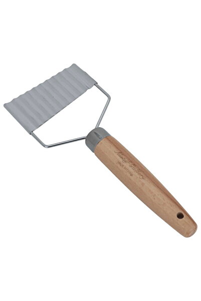 Generic Al Saif Gallery Steel Potato Slicer, Wooden Handle - Silver