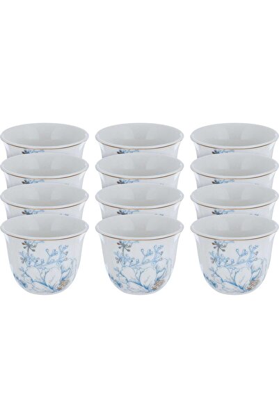 Generic طقم فناجين قهوة بورسلين سعودي من معرض السيف، سعة 0.06 لتر، 12 قطعة - ...