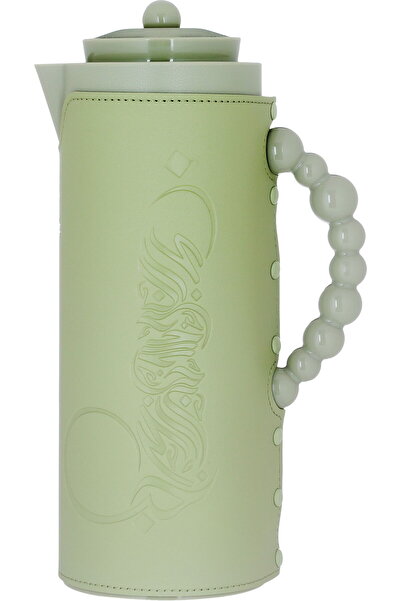 Generic ترمس زجاجي من مجموعة السيف غاليري رويال 7، سعة 1 لتر، بغطاء جلد ، وعل...