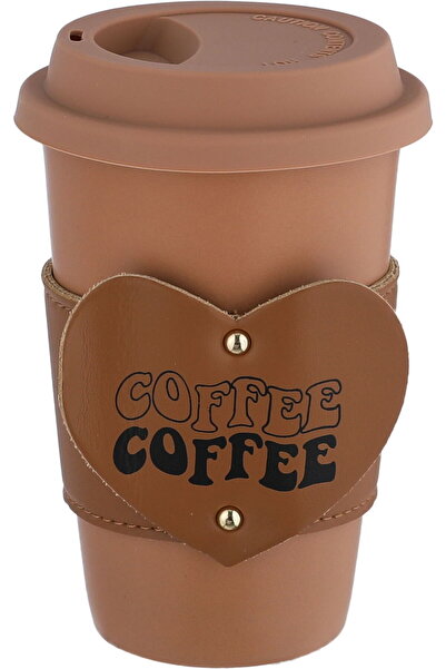 Generic كوب ترمس من البورسلين من معرض السيف، 380 مل - بني