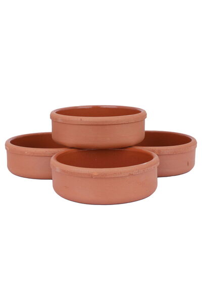 Generic طقم أوعية فخارية من السيف جاليري، 4 قطع، فخار - بني