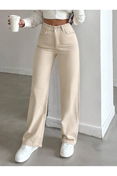 KENE JEANS High Waist Linen Loose-Leg Full-Fit Pants
