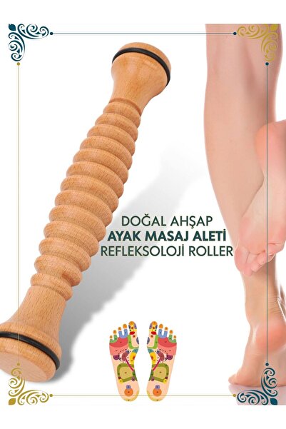 Ma'Vessa Doğal Ahşap Ayak Masaj Aleti - Ayak Taban Masaj Aleti - Refleksoloji...