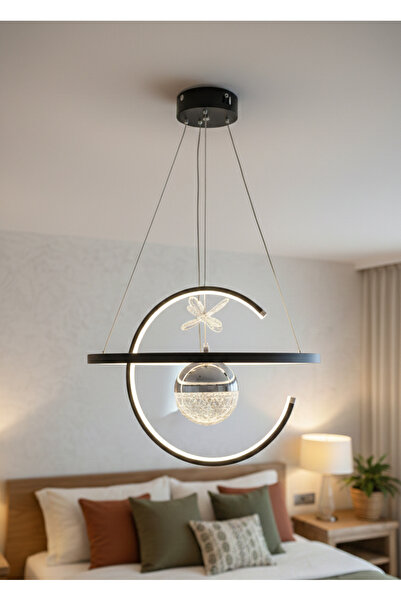 TERRA LIGHTING Modern Hilal Tek Toplu Sarkıt Led Avize, Power Led Avize, 3 Re...