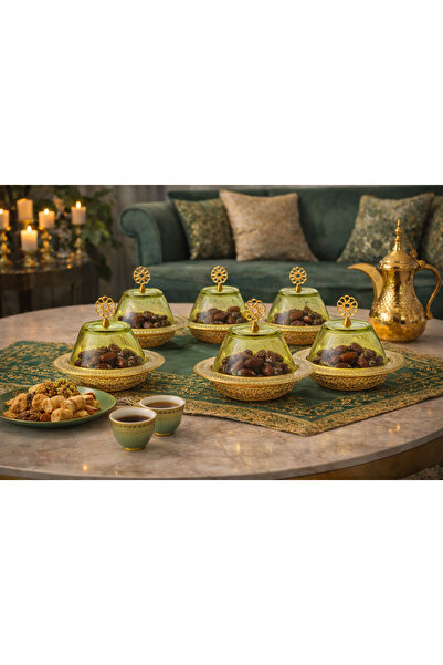 Byblos 💚 Colored glass date bowls with a luxurious gold touch – 6-piece set ...