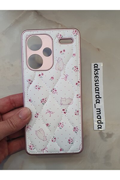 ZB Aksesuarda Moda Redmi Note 13 Pro Plus Compatible Quilted Floral Pattern P...