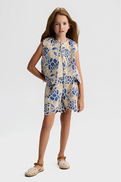 nk kids 11306 Fi̇le Takim 8/14 Cream-Blue