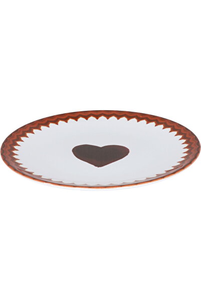 Generic Al Saif Gallery porcelain serving plate, round, 20 cm, heart pattern ...