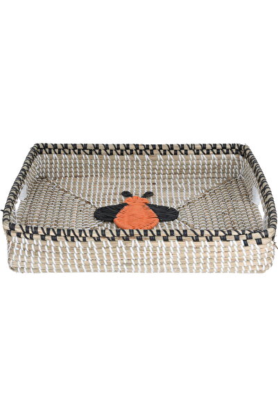 Generic سلة تقديم من الخوص من معرض السيف، 45 سم، مستطيلة - متعددة الألوان