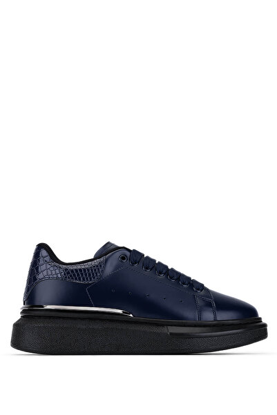 Tamer Tanca Men's Faux Leather Navy Blue Sneakers & Sports Shoes