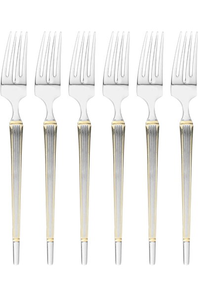 Generic Al Saif Gallery Steel Sweet Fork Set, 6 Pieces - Silver