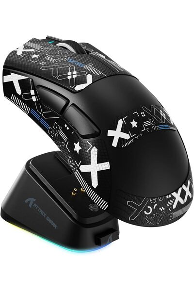 Generic ماوس الألعاب الإلكتروني اللاسلكي ATTACK SHARK V3Pro مع قاعدة شحن مغنا...