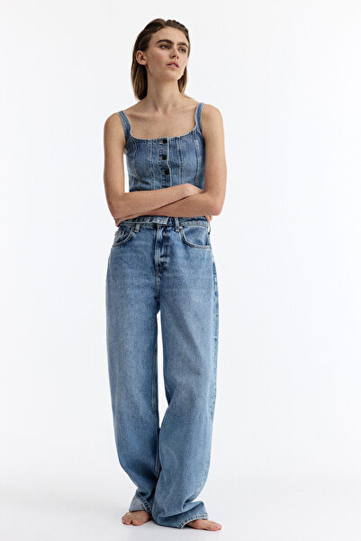 H&M Önü Düğmeli Kot Üst