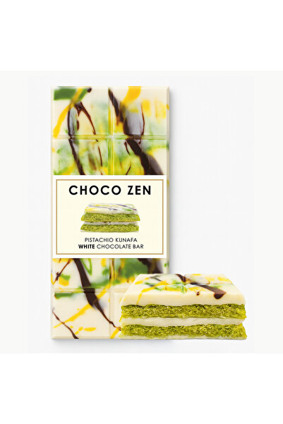 Choco Zen Dubai Chocolate (100g) Premium Pistachio Kunafa White Chocolate Bar...