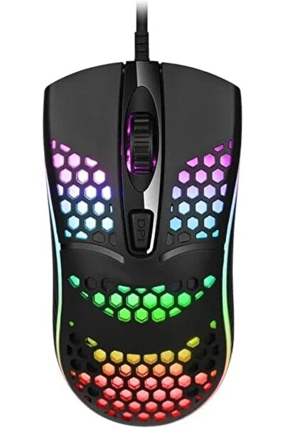 Generic ماوس ألعاب سلكي بأسلاك بإضاءة خلفية LED متغيرة اللون، ماوس بصري USB، ...