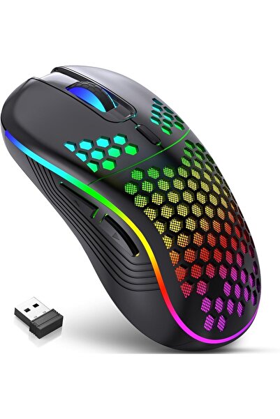Generic ماوس ألعاب لاسلكي، قابل لإعادة الشحن، بإضاءة خلفية RGB، 6 أزرار، قابل...