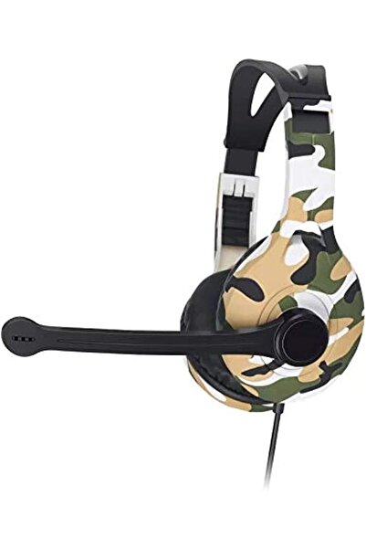 Generic سماعة ألعاب بيج بتصميم مموه 3.5 ملم، سماعة رأس ستيريو للألعاب مع ميكر...