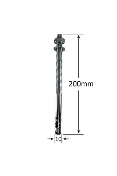 Gray Square Conexpand Ancora Cu Cep Cilindric Si Clema M10x200 - 25buc/cutie