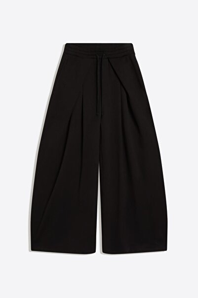 Bershka Stoperli neopren görünümlü geniş paça pantolon