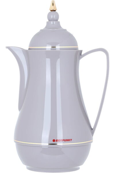 Generic ترمس روتبونت، سعة 0.5 لتر، وعاء داخلي زجاجي، غلاف خارجي بلاستيكي - رمادي