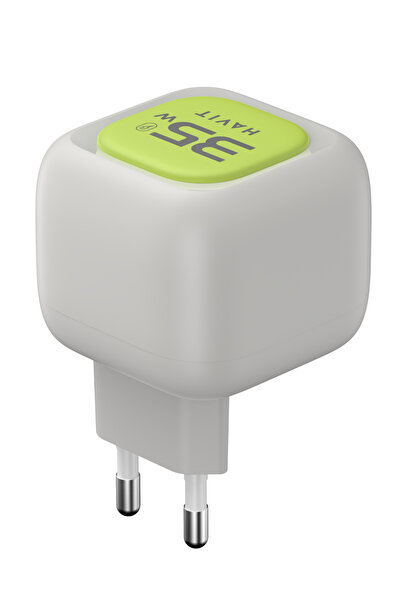 Havit UC251 35W GaN PD Hızlı Şarj Adaptörü - Geri Sarılan USB-C Kablolu, USB-A/USB-C