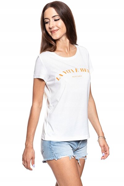 Mustang Tricou Dama, Mustang, Bumbac, Alb, Marime S