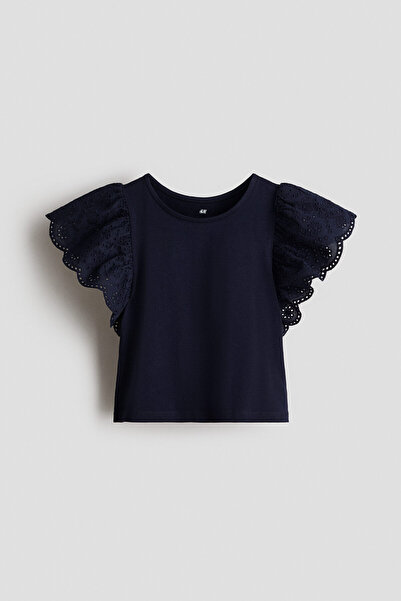 H&M Volan Kollu ve Nakış İşlemeli Üst