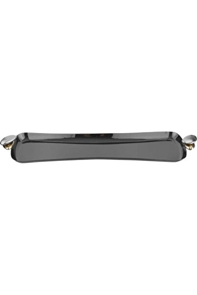 Generic AlSaif Gallery Steel Serving Tray, 40 x 11 x 1.5 cm - Glossy Black