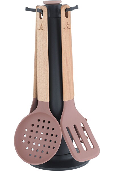 Generic Al Saif Gallery 6-Piece Wooden Silicone Cooking Spoon Set, Wooden Han...