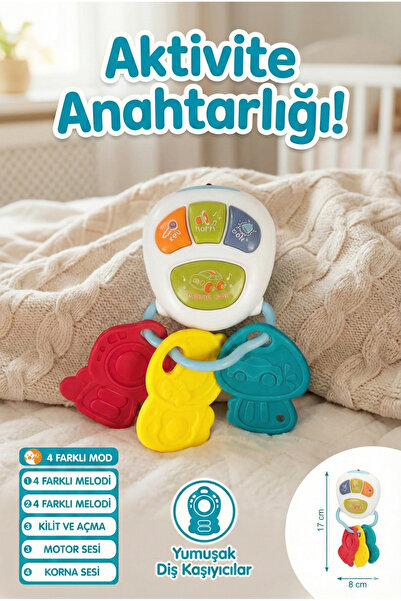 craftivio Bebek Araba Anahtarı ve Yumuşak Diş Kaşıyıcı Oyuncak - 4 Farklı Mod...