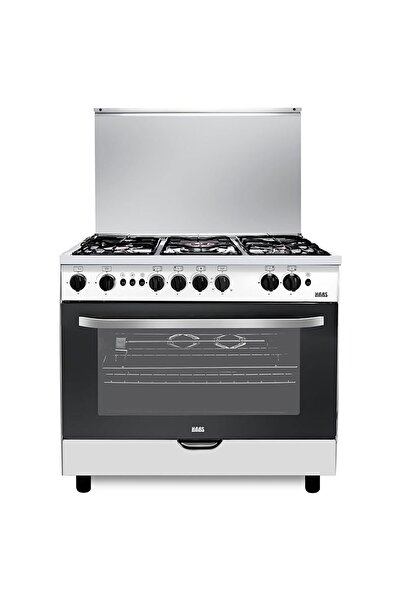 Generic Haas Hc960Fe1 Gas Oven, 5 Burners, 90X60 Cm - Silver