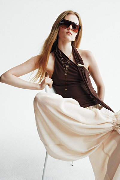 H&M Metal Detaylı Halter Yaka Üst