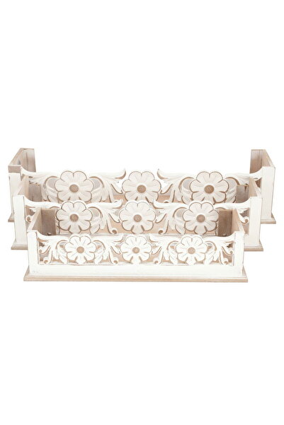 Generic Al Saif Gallery Wooden Shelves Set, 3 Pieces - White