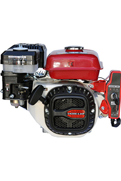 gold moto GoldMoto 6.5 Hp Marşlı Krank Mili Kamalı Benzinli Motor GM200E